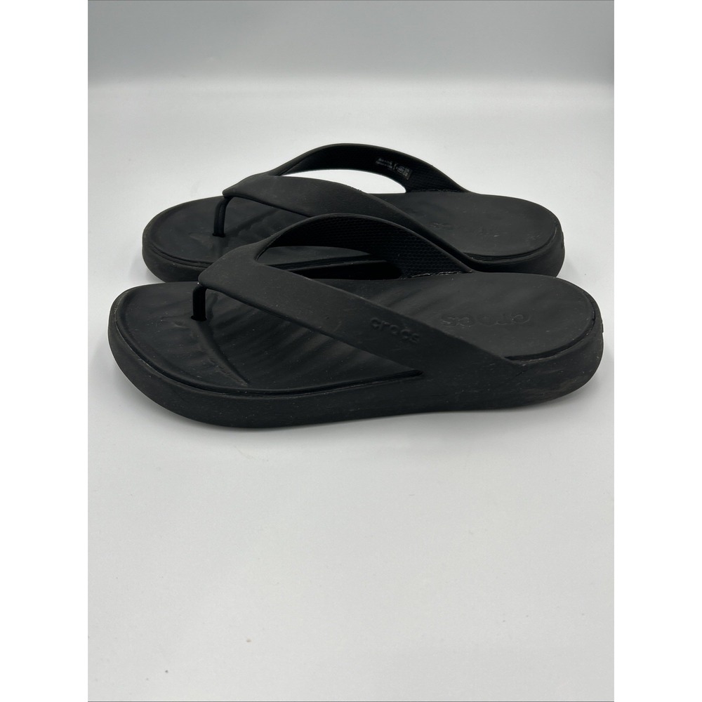 CROCS Getaway Platform Flip Thong Sandals Black Size 8 - Picture 5 of 8